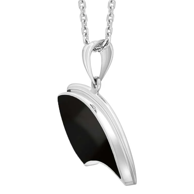 Sterling Silver Whitby Jet Claw Shaped Necklace