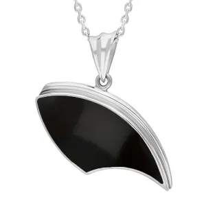 Sterling Silver Whitby Jet Claw Shaped Necklace