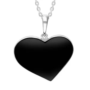 Sterling Silver Whitby Jet Heart Necklace