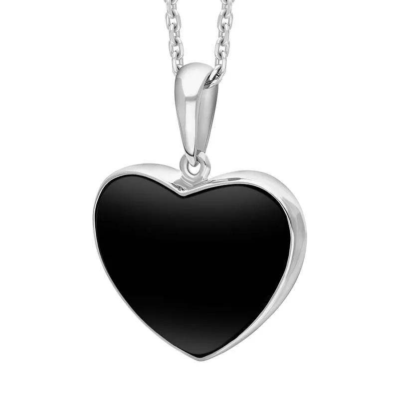 Sterling Silver Whitby Jet Heart Necklace