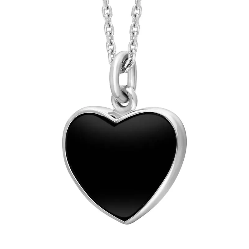 Sterling Silver Whitby Jet Heart Necklace