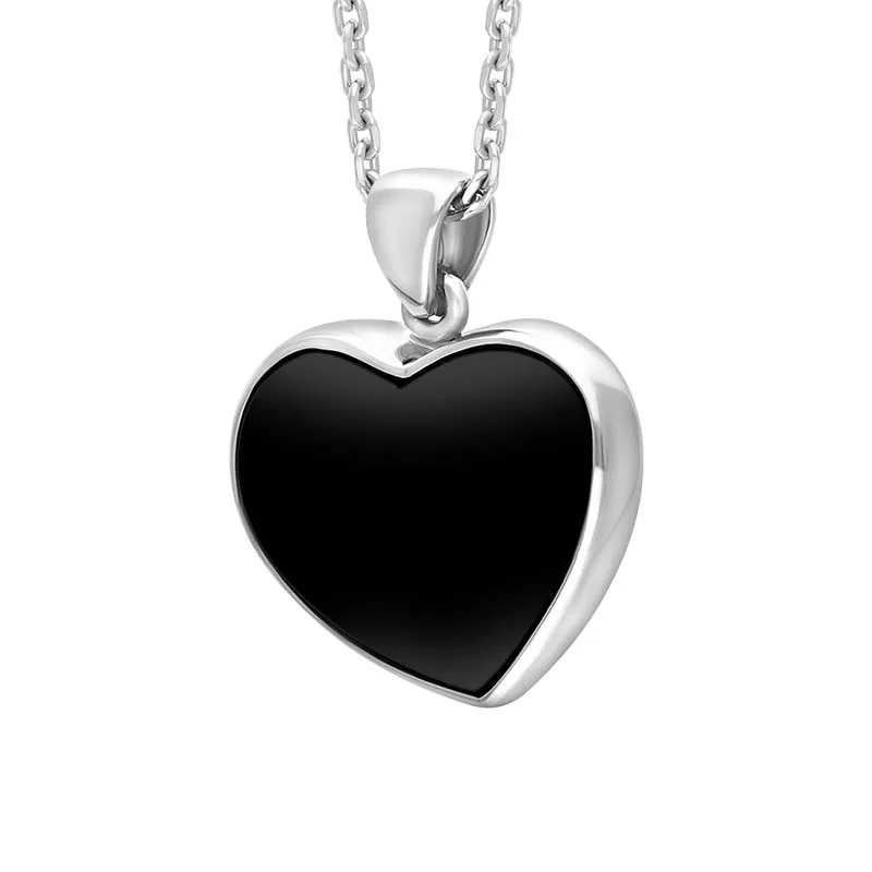 Sterling Silver Whitby Jet Heart Necklace
