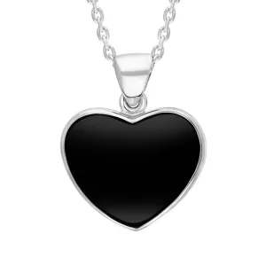 Sterling Silver Whitby Jet Heart Necklace