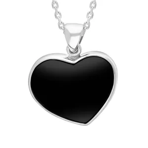 Sterling Silver Whitby Jet Heart Necklace