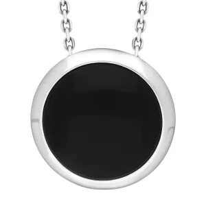Sterling Silver Whitby Jet Round Necklace