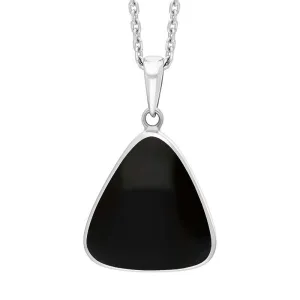 Sterling Silver Whitby Jet Triangle Necklace D