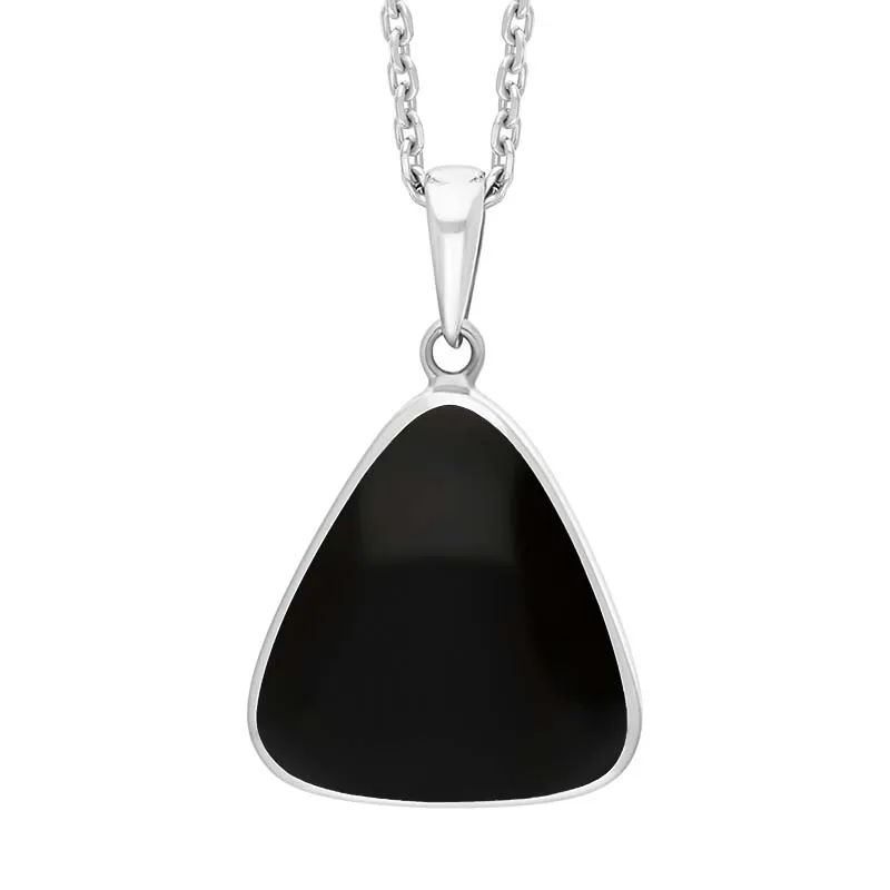 Sterling Silver Whitby Jet Triangle Necklace D