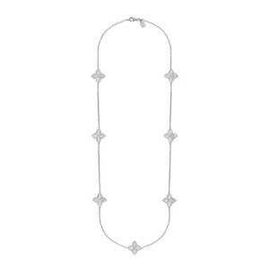 Sterling Silver White Mother of Pearl Eden Long Marquise Flower Necklace