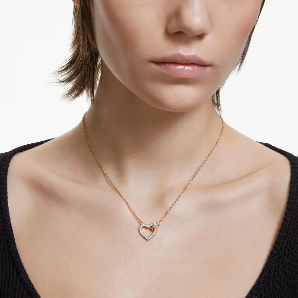 Swarovski Lovely Necklace Heart White Gold-tone plated