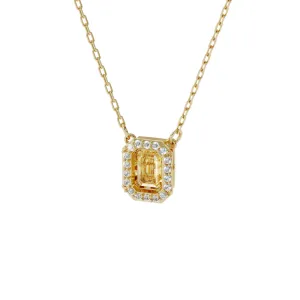 Swarovski Millenia Necklace Square Swarovski Zirconia, Yellow, Gold-Tone Plated