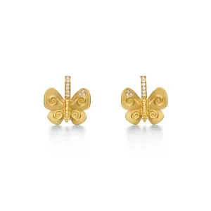 Temple St. Clair Golden Butterfly Earrings Croghans