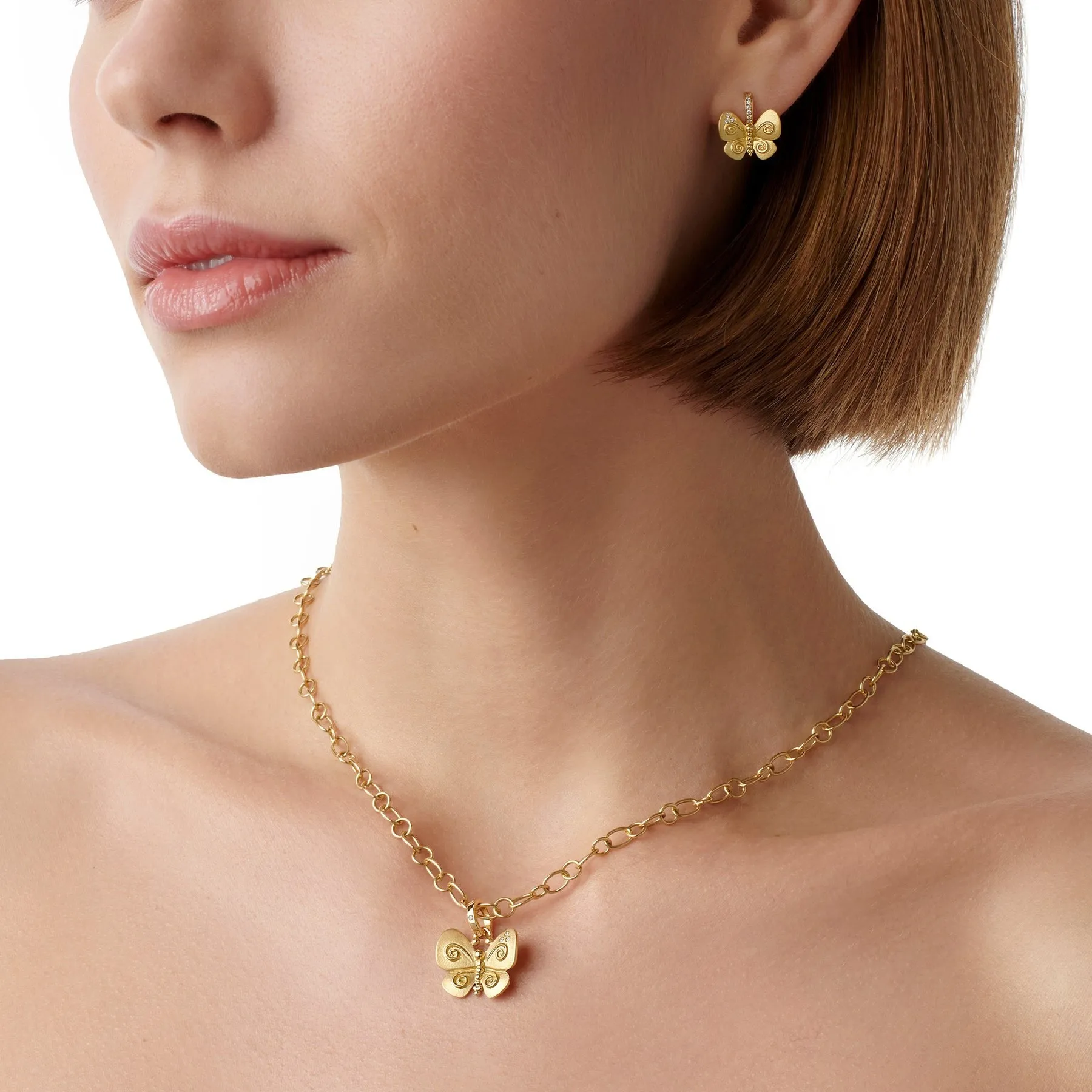 Temple St. Clair Golden Butterfly Earrings Croghans