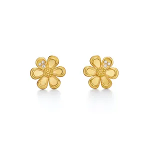 Temple St. Clair Golden Flower Post Earrings Croghans
