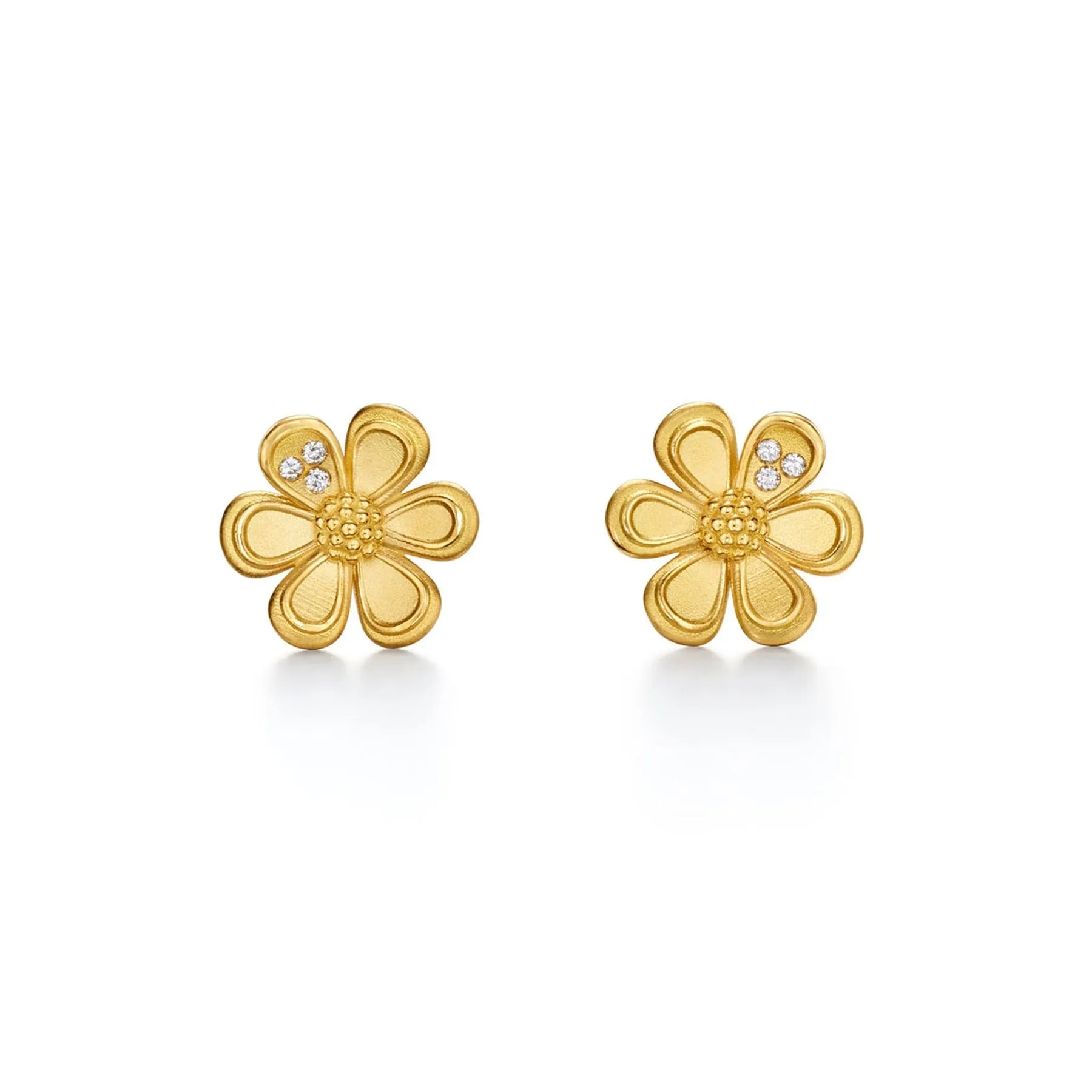 Temple St. Clair Golden Flower Post Earrings Croghans