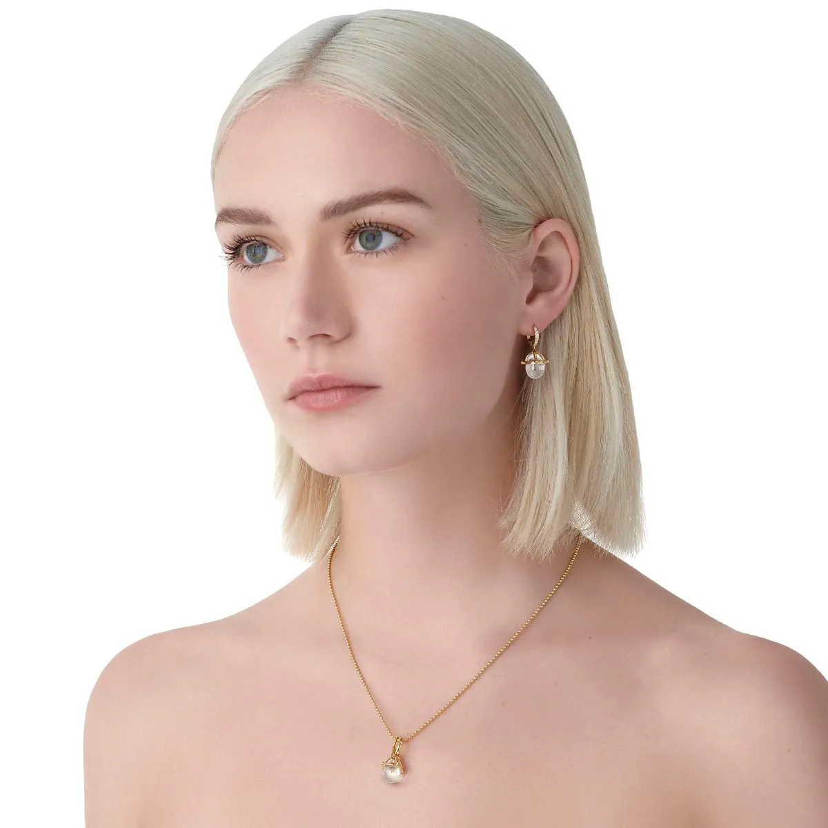 Temple St. Clair Granulated Amulet Drop Earrings Croghans