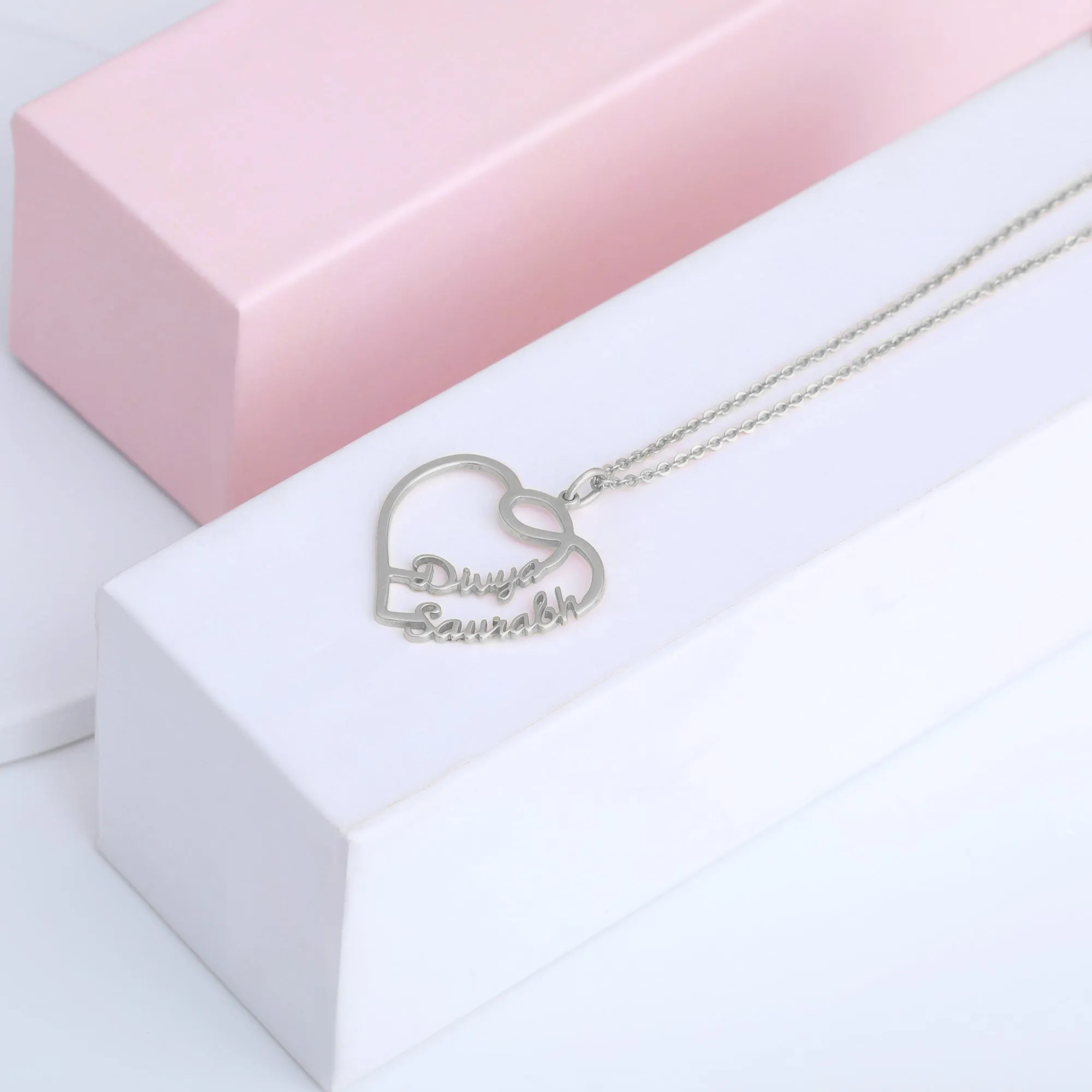The Lovestruck Couple Silver Pendant With Link Chain Giva