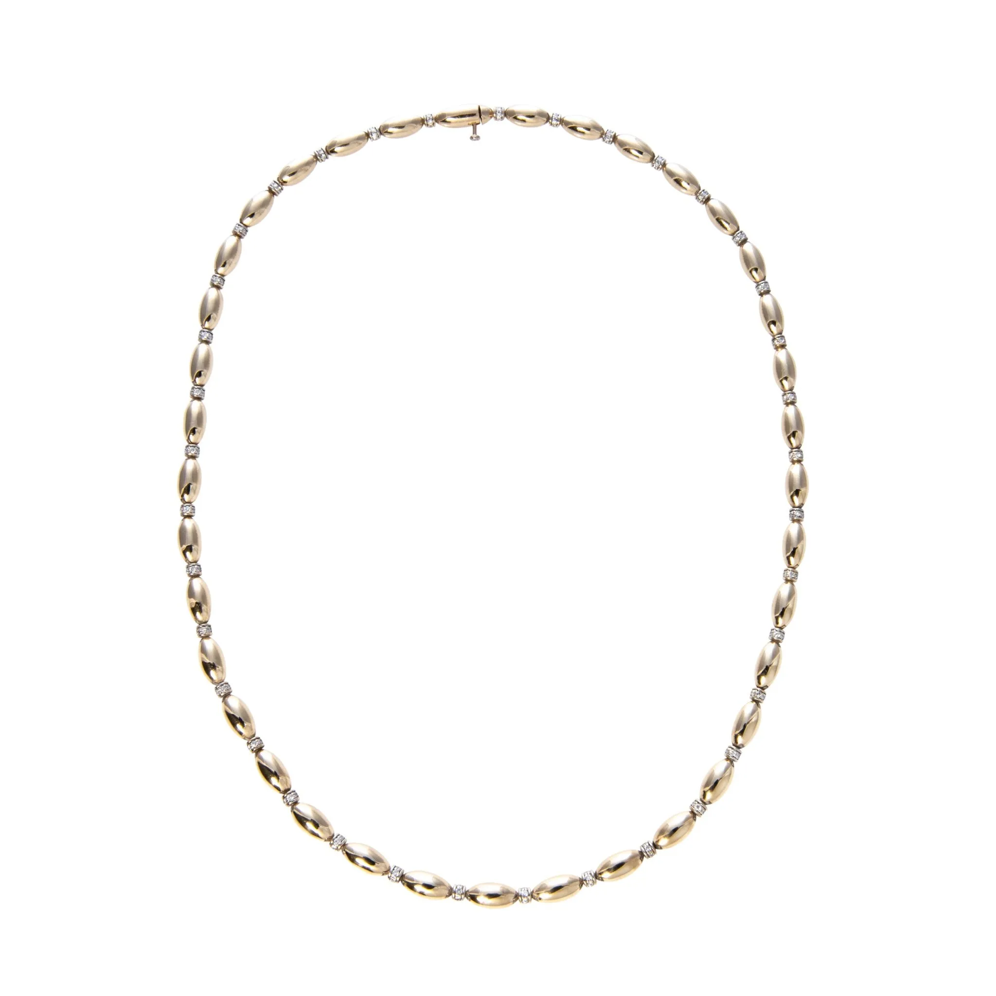 The Mary Diamond Polished Oval Necklace Croghans