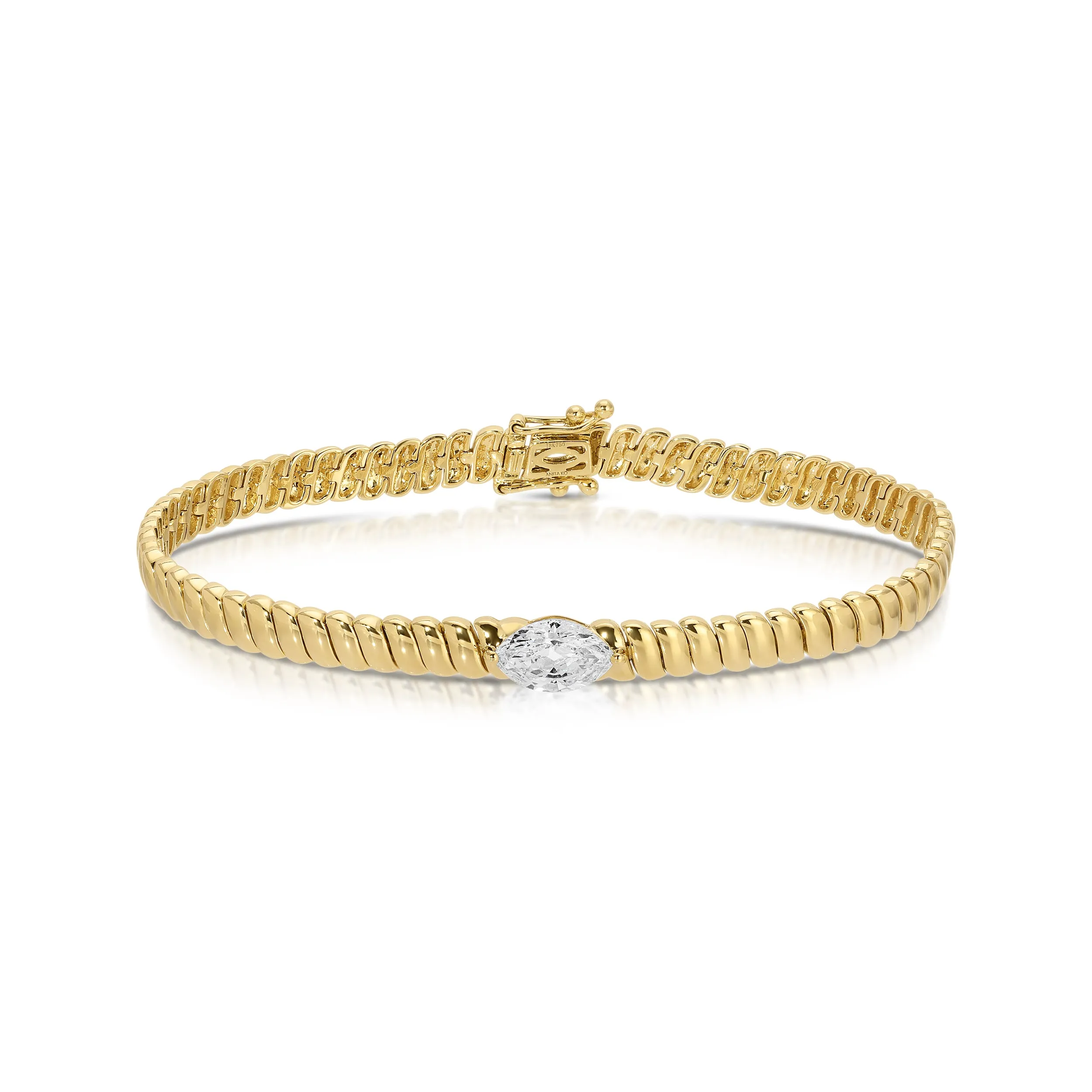 THIN ZOE BRACELET WITH 1CT MARQUISE DIAMOND Anita Ko