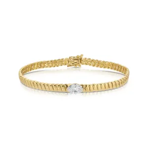 THIN ZOE BRACELET WITH 1CT MARQUISE DIAMOND Anita Ko