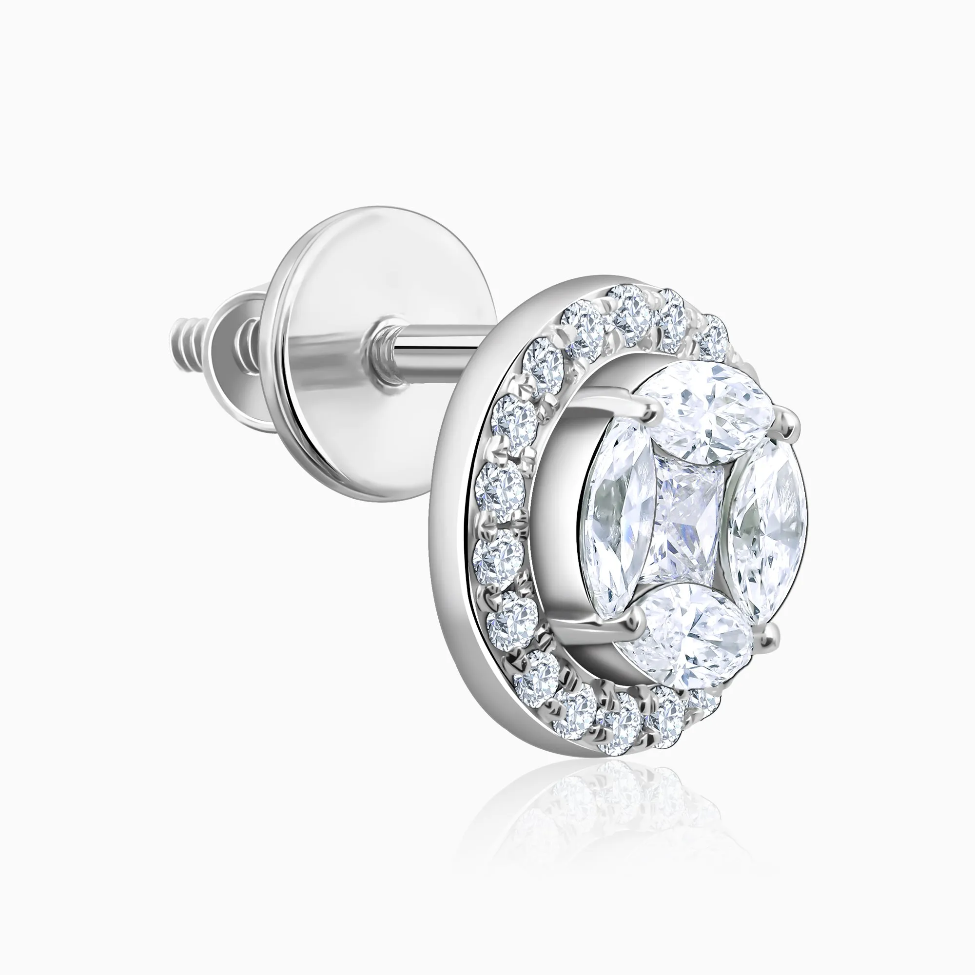 White Gold Circle of Life Diamond Earrings Giva
