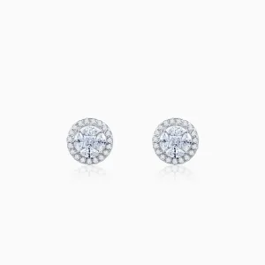 White Gold Circle of Life Diamond Earrings Giva