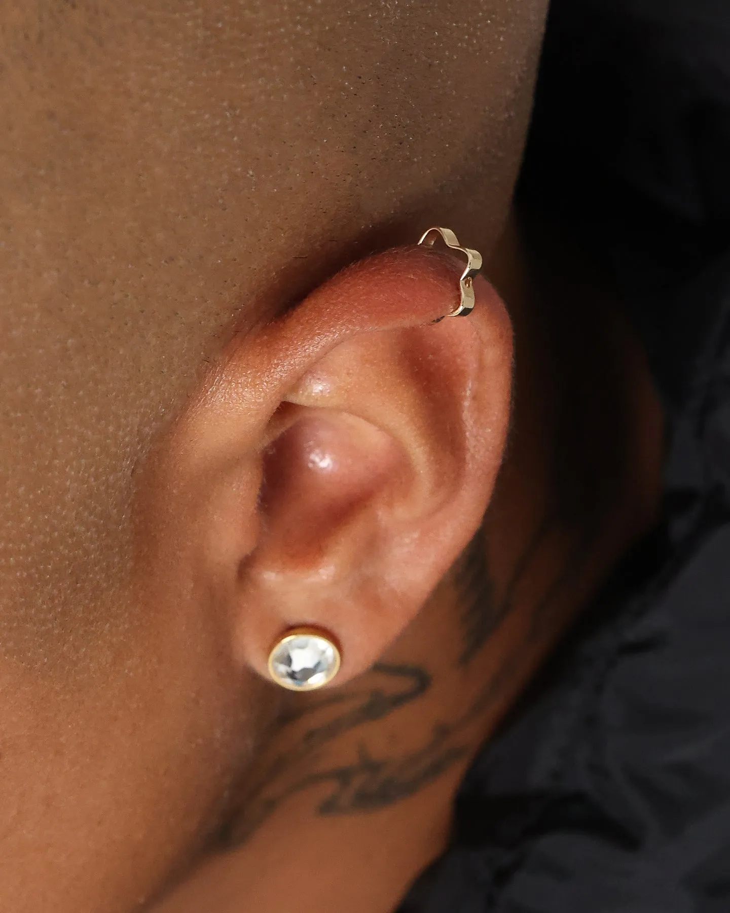 Wild For The Weekend Flower Ear Cuff Gold